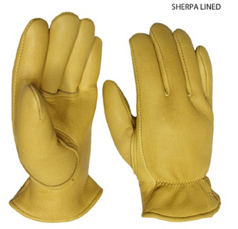 Favorite Elkskin Leather Work Gloves - Sherpa Lined - Cowboy Hats and More
