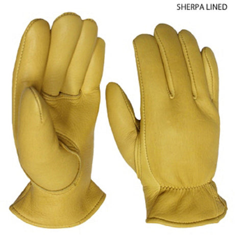 Favorite Elkskin Leather Work Gloves - Sherpa Lined - Cowboy Hats and More